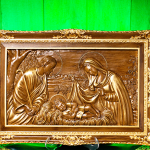 Quadro presépio imitação de madeira